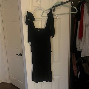 Altar'd State Black Ruffle Mini Dress